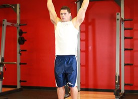 Cable Bar Behind Neck Press